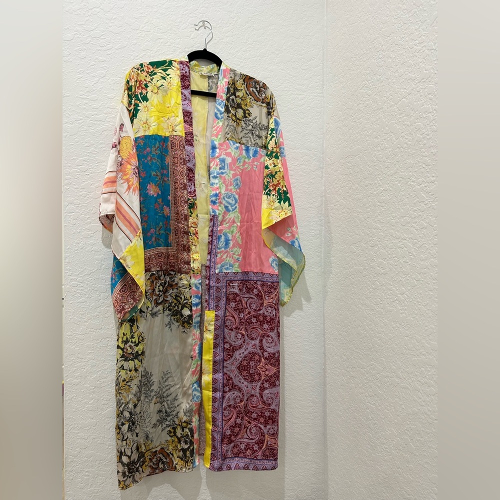Free People Multicolor Patchwork Kimono - image 2